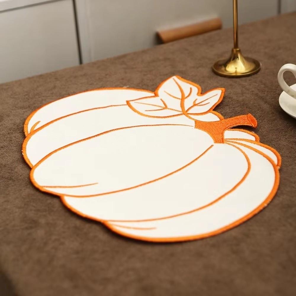 Heat Insulated Insulated Pad Embroidered Pumpkin Placemat Durable Dining Table Mat