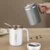 500ML Isolierte Kaffeetasse Reisebecher Thermosflasche aus Edelstahl mit Strohhalm