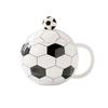World Football Ceramic Cup with Lid, Sports Souvenir Planet Mug, Coffee Water Cups, Handheld Gift
