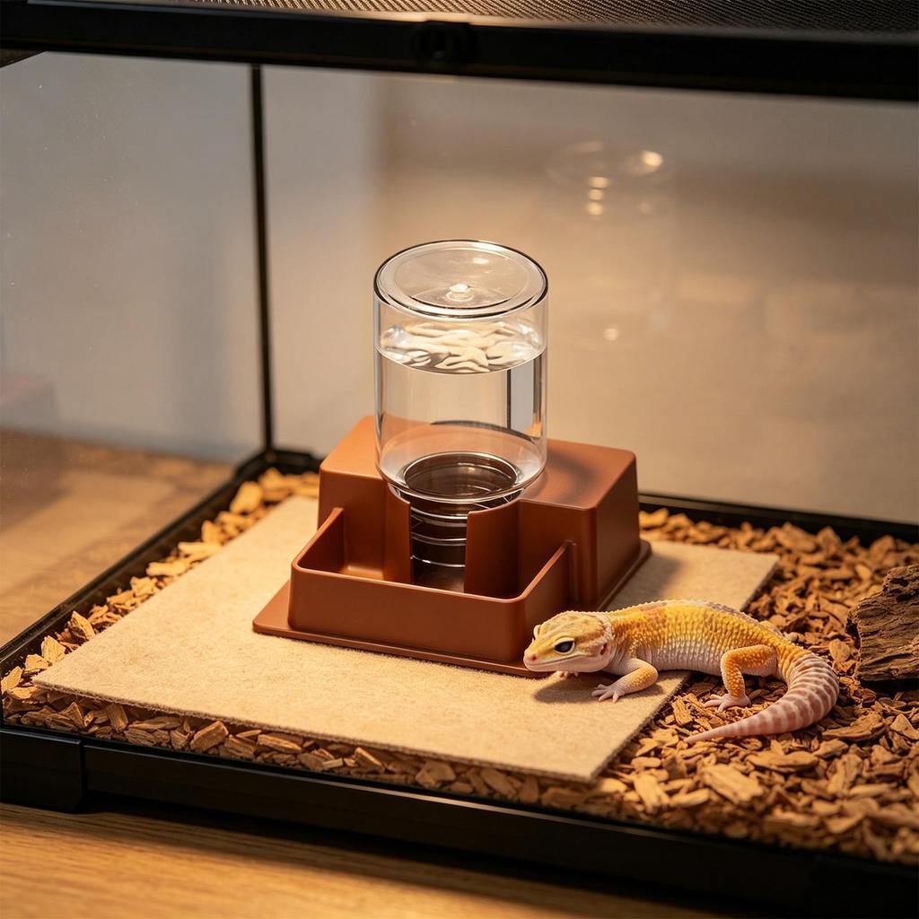 Automatic Reptile Water Feeder Leak-Proof Gravity Dripper No-Spill Waterer For Gecko Snake Lizard, Bearded Dragon, Indoor Tank