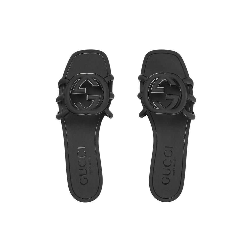 Gucci Interlocking Slide Slippers Women's Black 780307 J8700 1000