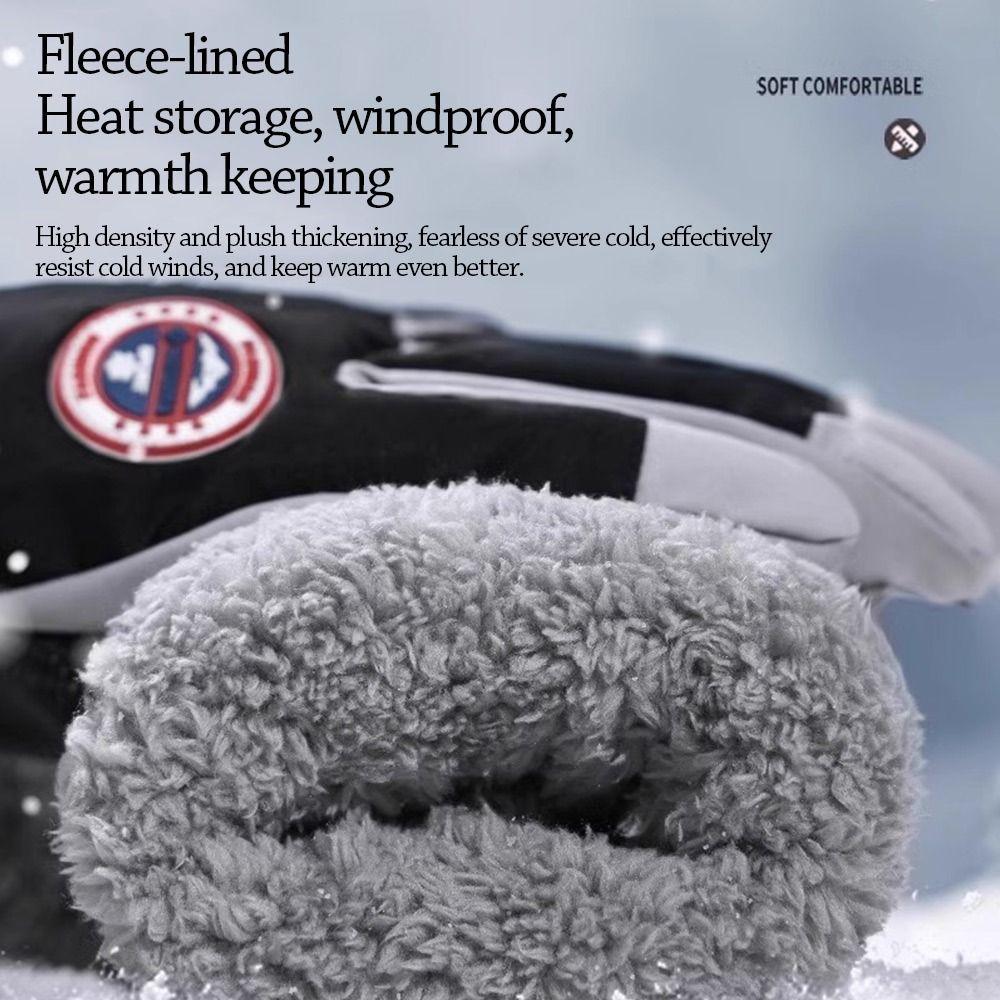 Velvet Cycling Gloves Waterproof Hands Cover Elegant Winter Skiing Gloves  Outdoor