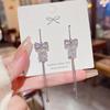 Koreanische Socialite Leichter Luxus Quastenohrringe – Herbst/Winter Silber Stecker für Damen