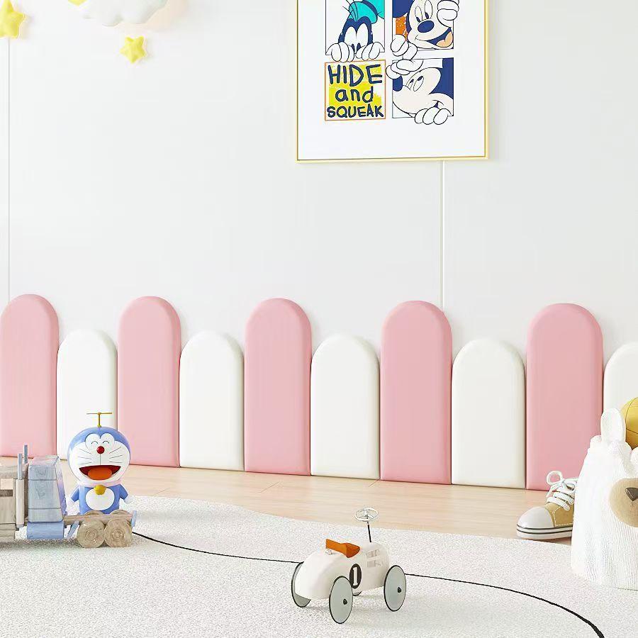 4PCS 20x40cm Nordic Style Bedroom Head Board Self-adhesive Tatami Stickers Kid Anti-collision Headboard Home Decor Wall Panels