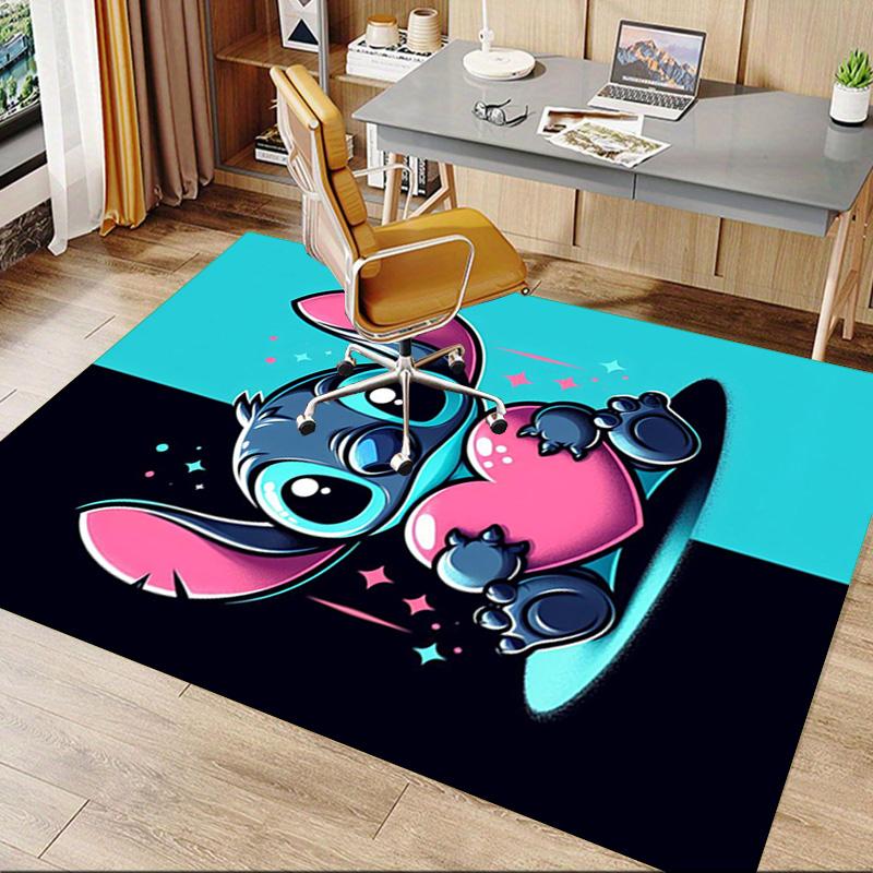 Stitch Heart Illustration Carpet For Playroom Bedroom Living Room Sofa Home Decorkids Game Area Rug Nonslip Floor Mat