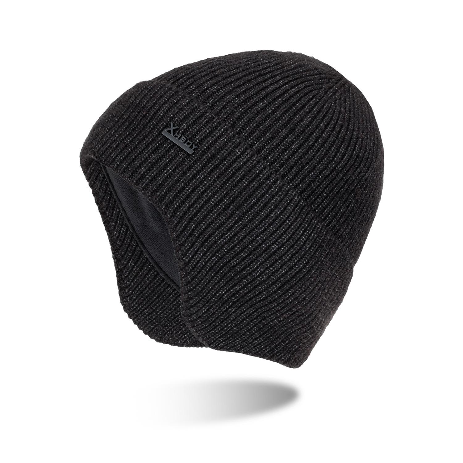 

Autumn and winter imitation cashmere ear cap thickened thermal pullover hat outdoor riding wool ski cap темно-сірий колір