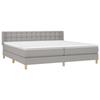 3130601 vidaXL Lit à sommier tapissier avec matelas Gris clair 160x200cm Tissu