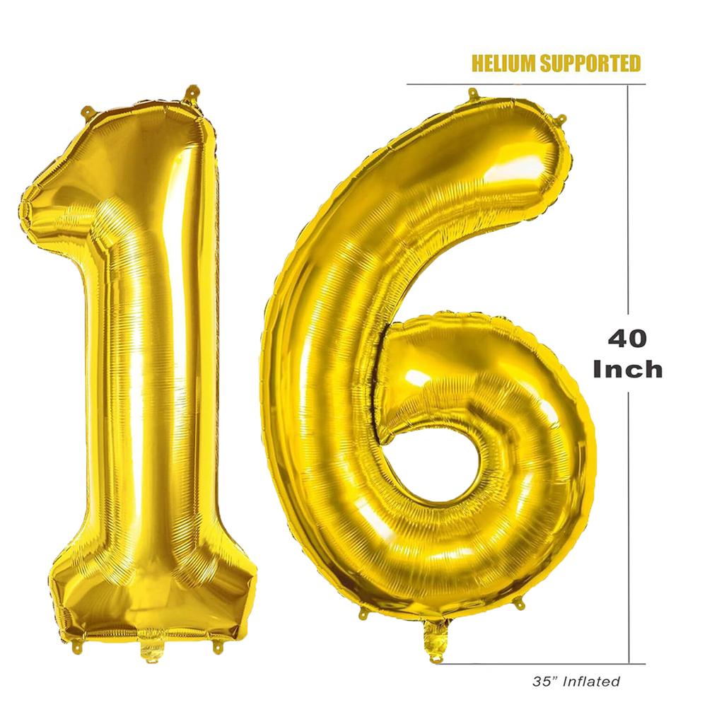 40inch Giant Golden Digital Balloon  0-9, Anniversary Party Decoration, Birthday Balloon