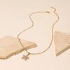 INS New Flower Necklace: 18K Gold-Plated Stainless Steel with 16mm White Zircon Five-Petal Flower Pendant for Women