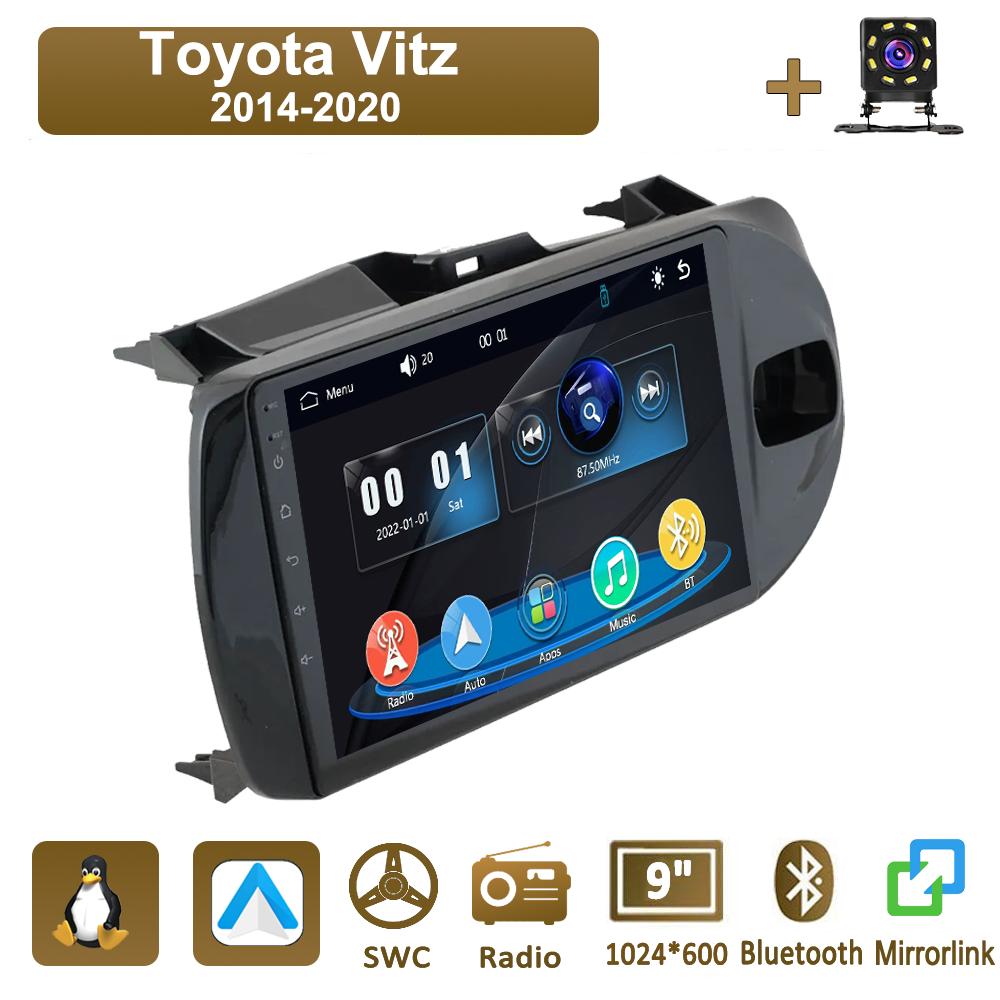 

Icreative Car Radio Multimedia MP5 Player Head Unit Stereo BT For Toyota Vitz 2014-2020 чёрный