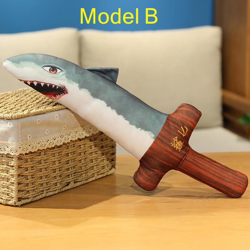 New Product Shark Sword Shark Dagger Funny Homophonic Doll Cute PlushToys For Girls Pillow Children's Sword Toys 45CM