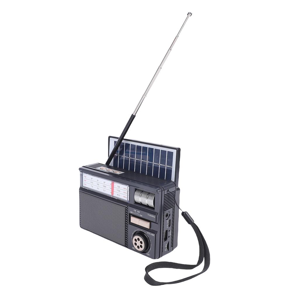   Solar Radio Portable AM FM SW Radio Support Rechargble Battery and Solar Panels Power Supply for Camping Outdoor Activities