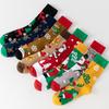 7 Pairs New Arrival Autumn Winter Women Socks Cotton Long Christmas Socks Casual Men's Socks Santa Claus Christmas Gift 36-45