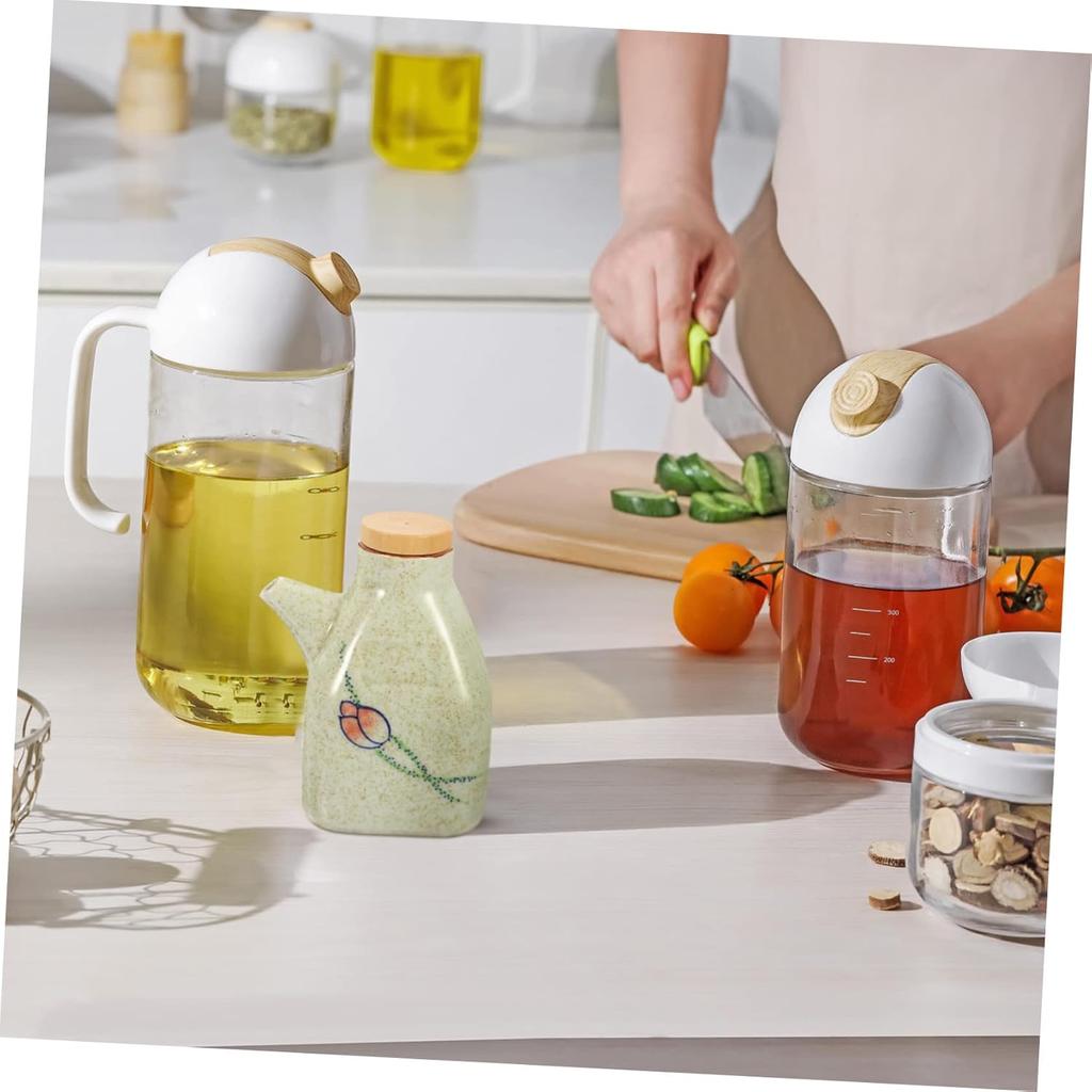 Ceramic Seasoning Container, Cooking Oil Container, Oil Bottle Dispenser, Vinegar Bottle, Chili Sauce Bottle