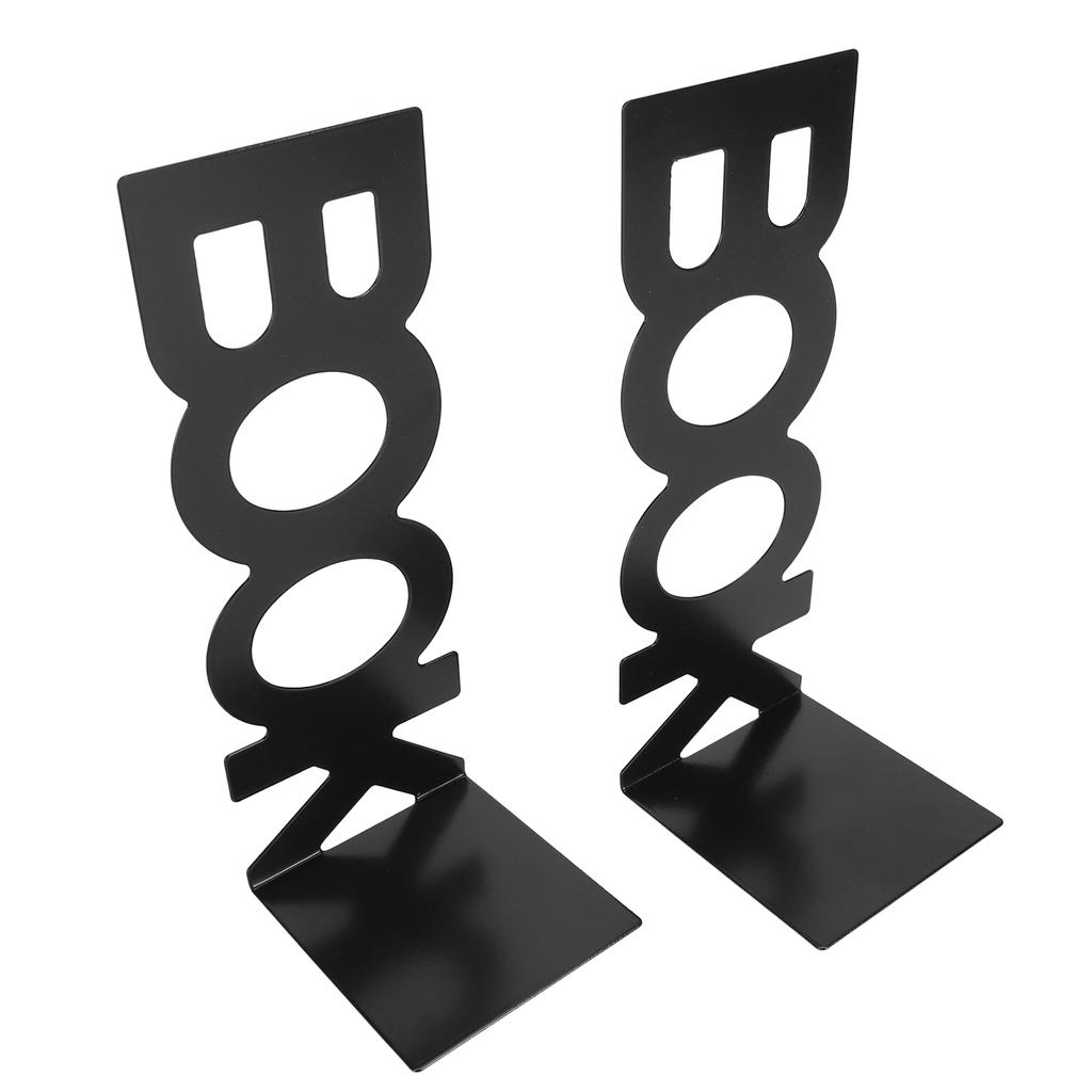 1 Pair Book End Decorative L Shaped Keep Upright Slip Resistant Book Stopper for School Office