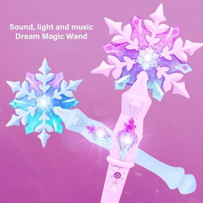 Baguette Magique Musicale Lumineuse Pour Filles Anniversaire Jouet Jeu de Rôle Princesse Flocon de Neige pour Jeu de Rôle