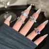New Niche Design Colored Treasure Purple Full Diamond Zir*****Pen Ring Sunflower Super Flash High-End Light Luxury Ring