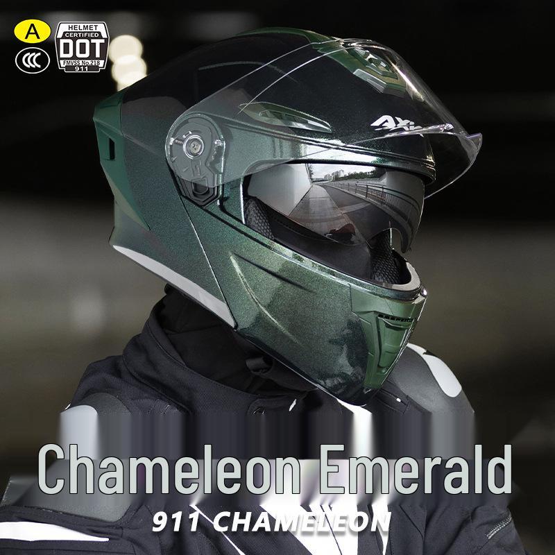 3C/DOT Color-Changing Dragon Motorcycle Helmet: Warm, All-Seasons, Half Helmet for Men and Women, Full Face Winter Safety Gear