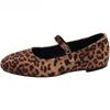 Leopard Print Women Loafers Flats Fashion Shallow Shoes 2025 Spring Ladies Elegant Soft Sole Mary Jane Shoes
