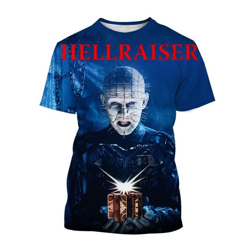 Summer fashion trend creative 3D printing printed horror movie hip-hop casual comfortable printed short sleeved shirt