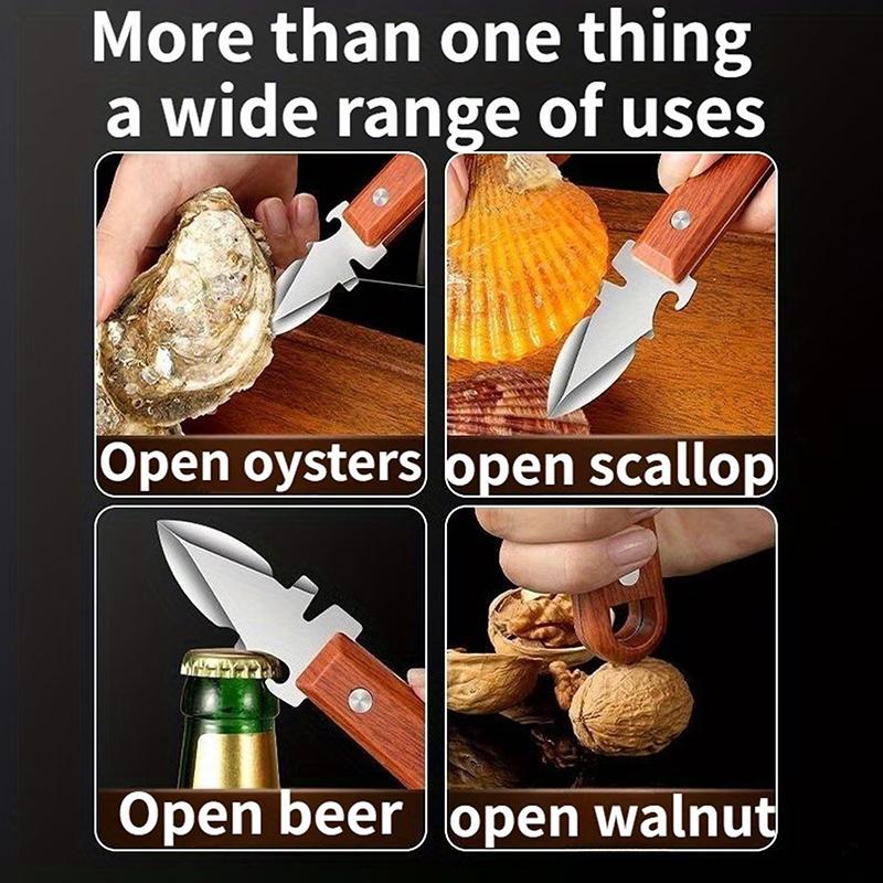 1/2Pcs Oyster Knife Sharp-Edged Shucker Shell Seafood Opener Tool Stainless Steel Clam Opener For Oyster Clam Toadfish Crab