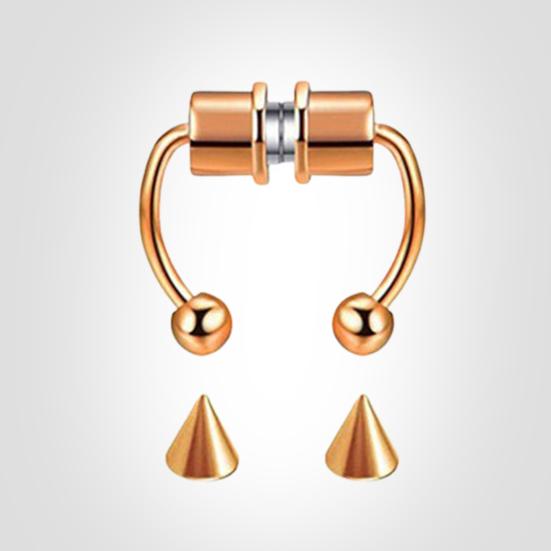 Non-Piercing Fake Nose Ring Reusable Stainless Steel Nose Hoop Fashion Magnetic Septum Rings for Party