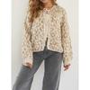 New In Leopard Print Round Neck Lace-up Knitted Cardigan Women Autumn Winter Trendy Streetwear Sweater Coats