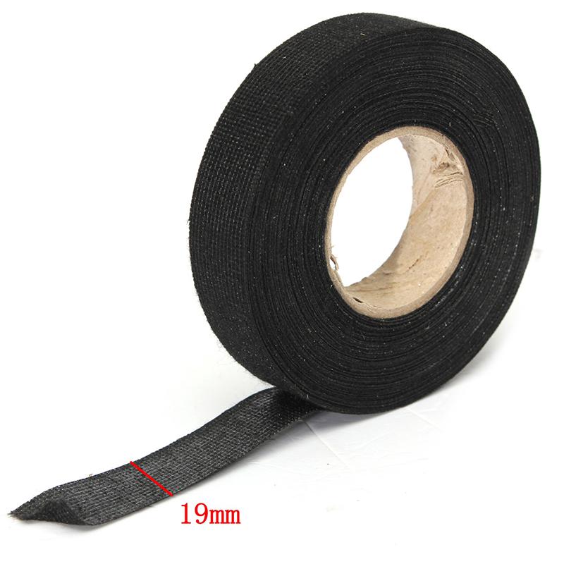 19mm x 25m Wiring Hardness Adhesive Cloth Fabric Tape Cable Looms Protection