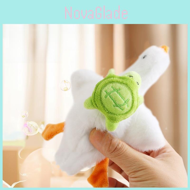 Plush Cat Chewing Toy With Sound And Moving Bird For Interactive Play