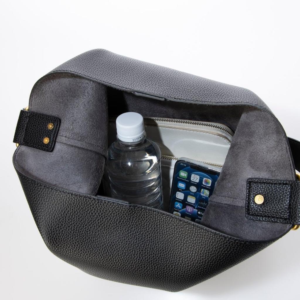 Kash Kash Geprägte Kunstleder Weiche Hobo-Tasche, Damen, Schwarz, 10-00-01360