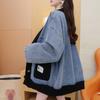 Dimanaf 2025 Autumn New Jacket Women Sweaters Coat Patchwork Coat Cardigan Knitting Pockets Sweater