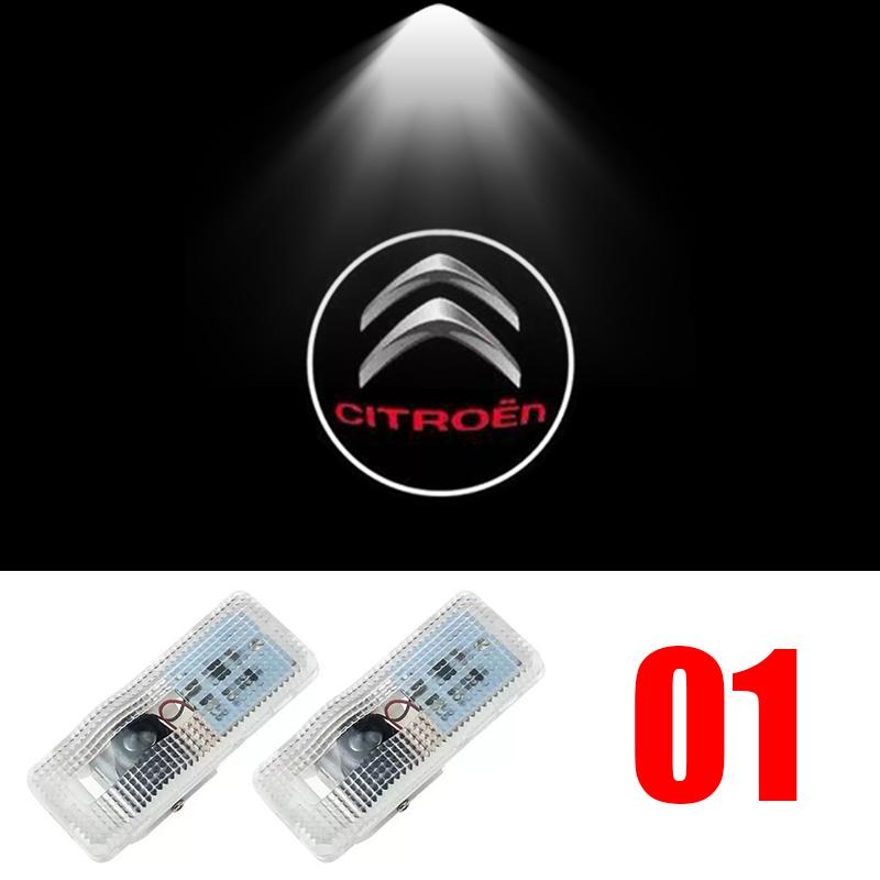 2Pcs Car Door Welcome Laser Led Projector Logo Light Wireless Car Accessorie For Citroen C4 C3 C5 C1 Berlingo Celysee Cactus