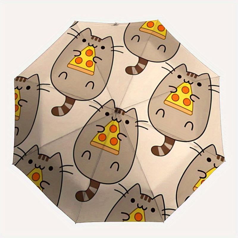 

1pc Pizza Cat Automatic Open/Close Umbrella, Ideal Fan Gift for Birthday, Christmas, Trendy Fashion yy250828096