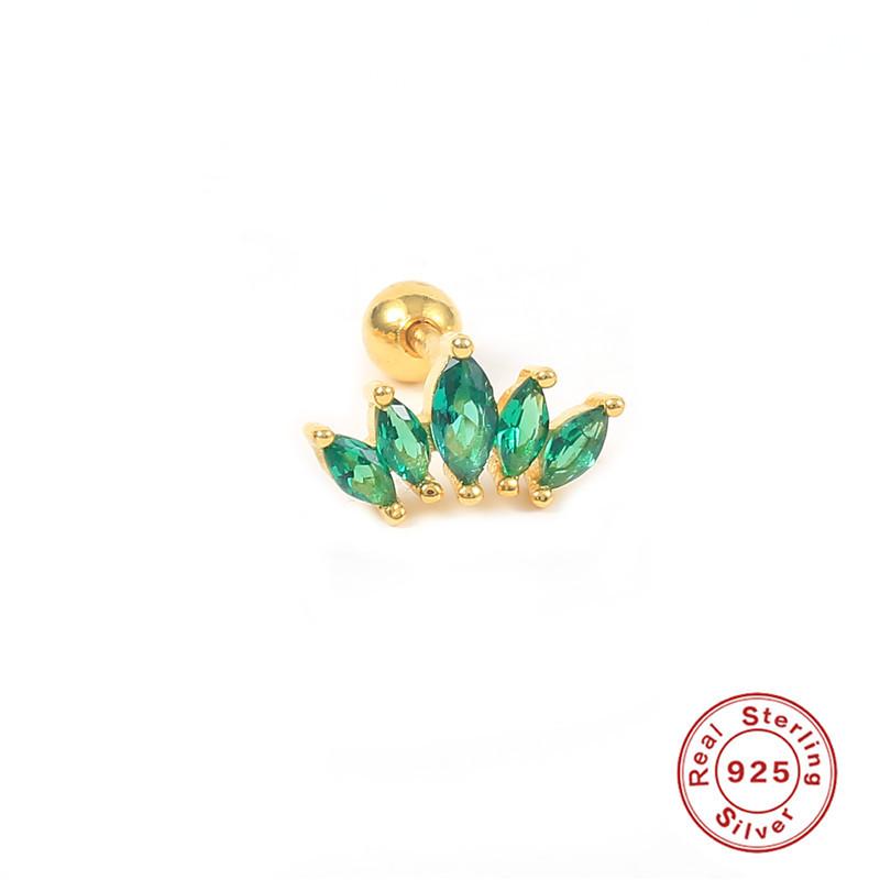 S925 Sterlingsilber Einzelne Krone Ohrknorpel Stecker Ohrringe Bestseller Mode Diamant Gewinde Ohrpiercing Damen Ohrringe