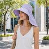 Summer Sun Protection Bucket Hat, Foldable Breathable Mesh Fisherman Hat, Ventilation Large Brim Hat with Detachable Neck Shawl for Outdoor Summer