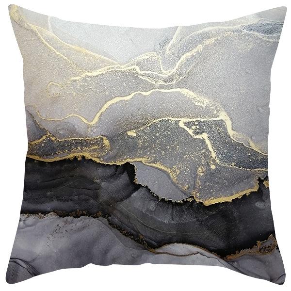 New Black and Gold Marble Peach Leather Velvet Pillowcase Modern Abstract Decorative Pillowcase Home Cushion Cover