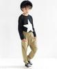 Bee Print Size x Black T-Shirt, Girls, Boys, Kids, Spring, Autumn, Winter, taa05043, 140cm, 07.BIGSTAR