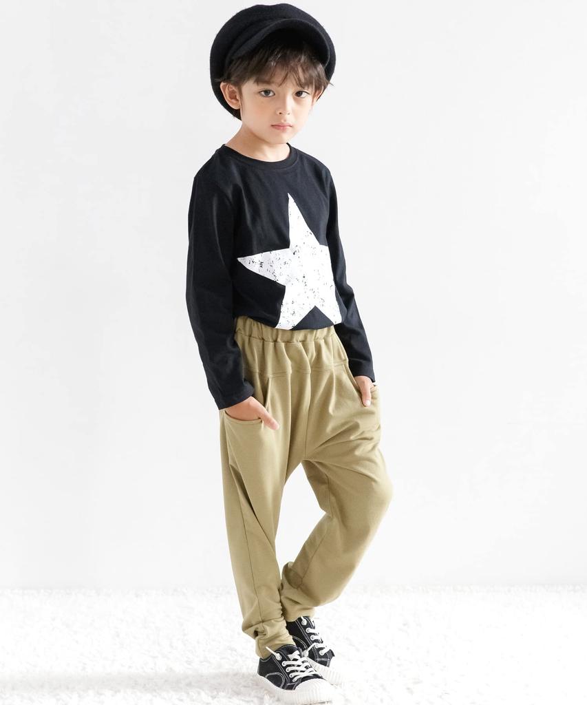 Bee Print Size x Black T-Shirt, Girls, Boys, Kids, Spring, Autumn, Winter, taa05043, 140cm, 07.BIGSTAR