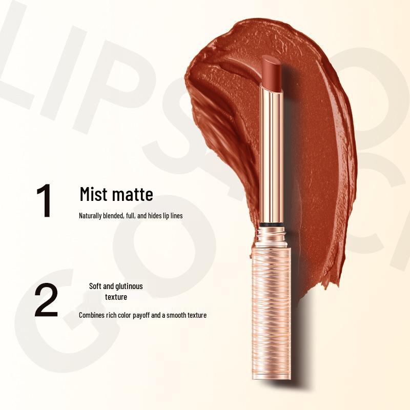 GOVO Velvet Matte Waterproof Lipstick In Cinnamon Milk Tea - Long-Lasting, Non-Fading, Non-Stick, Whitening Effect.