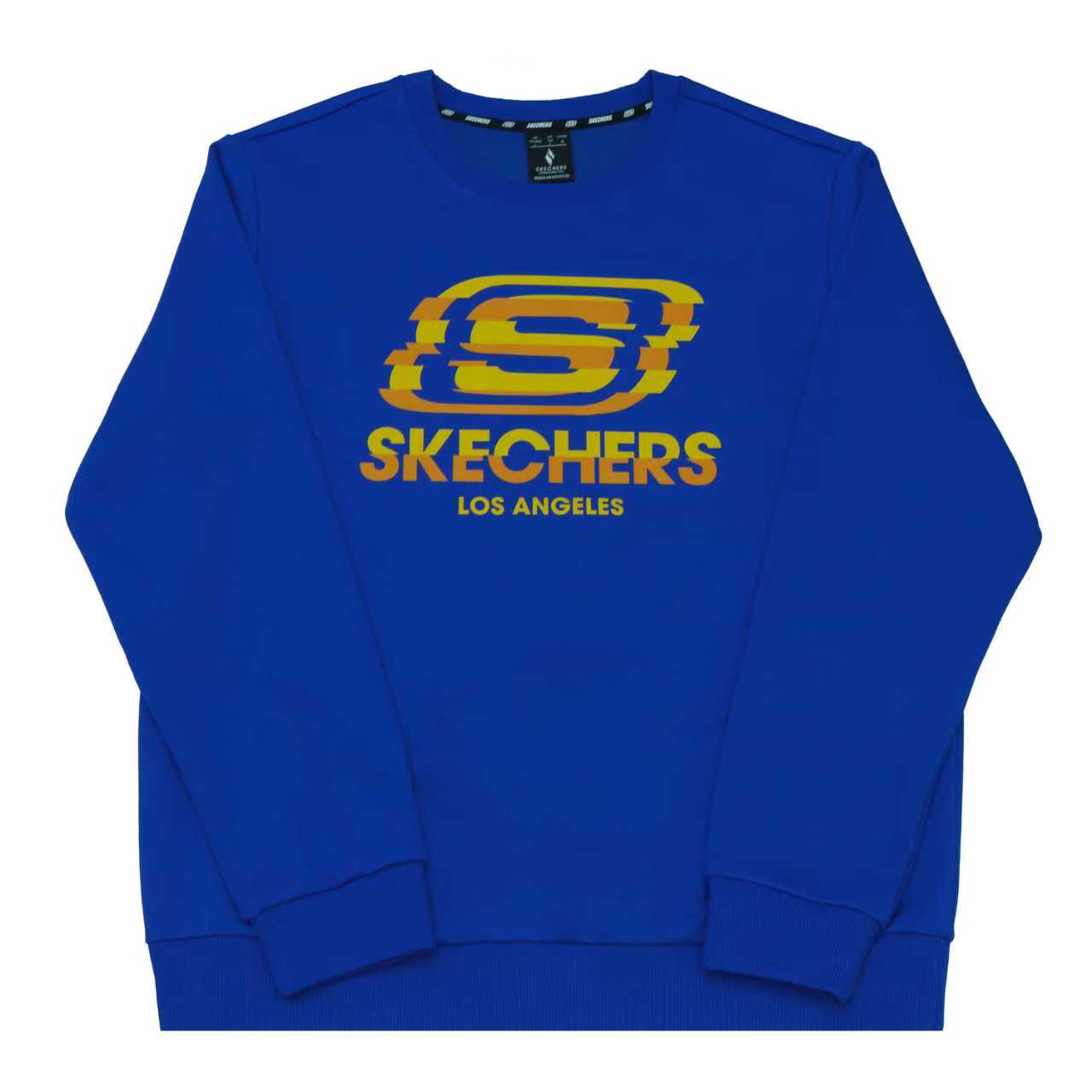 Skechers Printed Letter Logo Pullover Round Neck Versatile Comfortable Trendy Sweatshirt Unisex sweatshirt Ocean-Blue RF-L220M913-002V M
