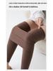 Women's High-Waist Matte Shark Yoga Leggings - Plus Velvet, Slimming, Brushed for Autumn/Winter 2025