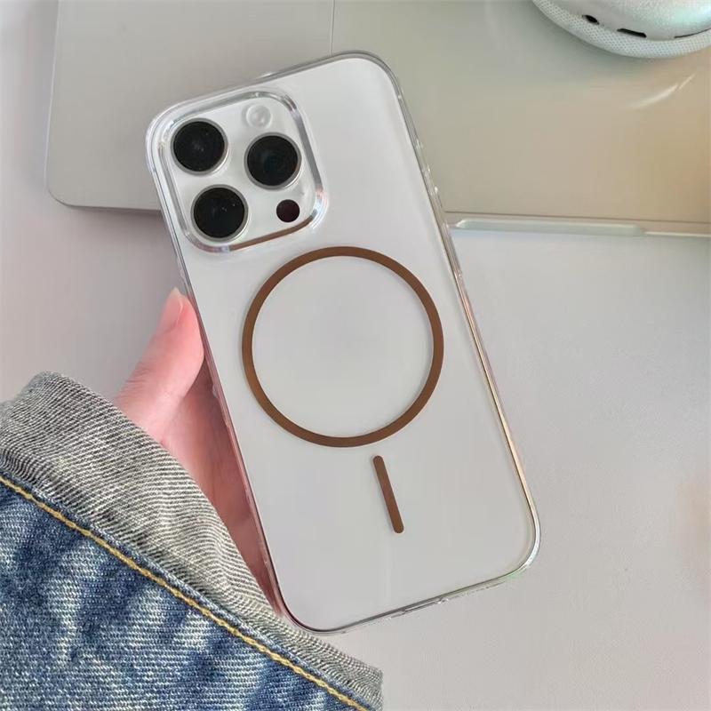 For Magsafe Transparent Hard PC Phone Cases For iPhone 16 15 14 13 12 11 Pro Max 16e Plus Magnetic Wireless Charging Clear Cover