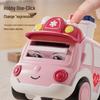 Adorable Boys' Toy Cars: Ambulance & Police Car Set - Durable, Cartoon-Style for Ages 3-4