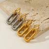 1 Pair Dainty Exquisite Multicolor 304 Stainless Steel Oval Earrings For Women Gift 3.5cm X 1.3cm, Post/ Wire Size:1mm(18 Gauge)