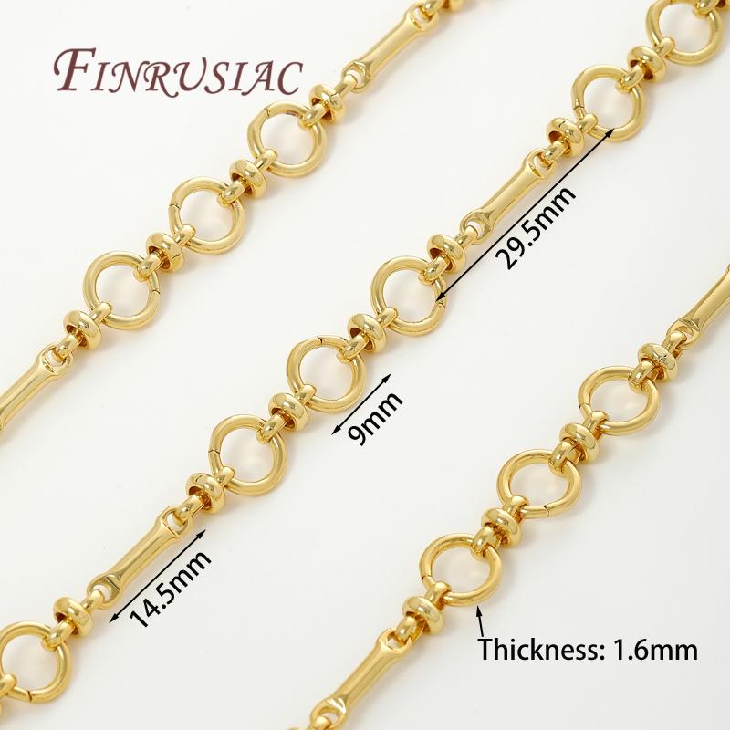 0.5-1 Meter 18K Gold Plated Oval Curb Cuban Chains For Jewelry Making Supplies,DIY Necklace Bracelet Chain Bulk Chains Wholesale