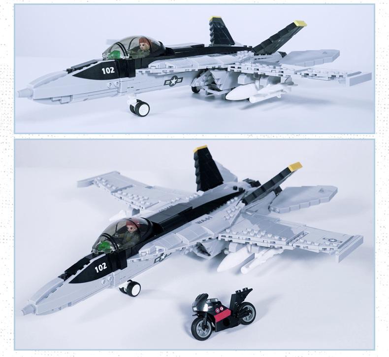 Sluban AH-1Z VIPER Aircraft Plane Helicopter Gunship Building Blocks War Weapon Bricks Brinquedos Boys Toys