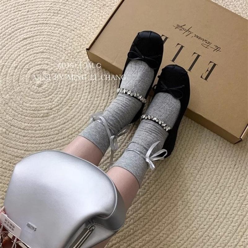 Inner height increase pink ballet single shoes women's shoes 2025 new French spring and autumn Mary Jane gentle evening shoes