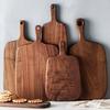 1pc Solid Wood Cutting Board, Kitchen Wooden Cutting Board, Beech Wood Black Walnut Charcuterie Boards for Pizza Bread Fruit Vegetables