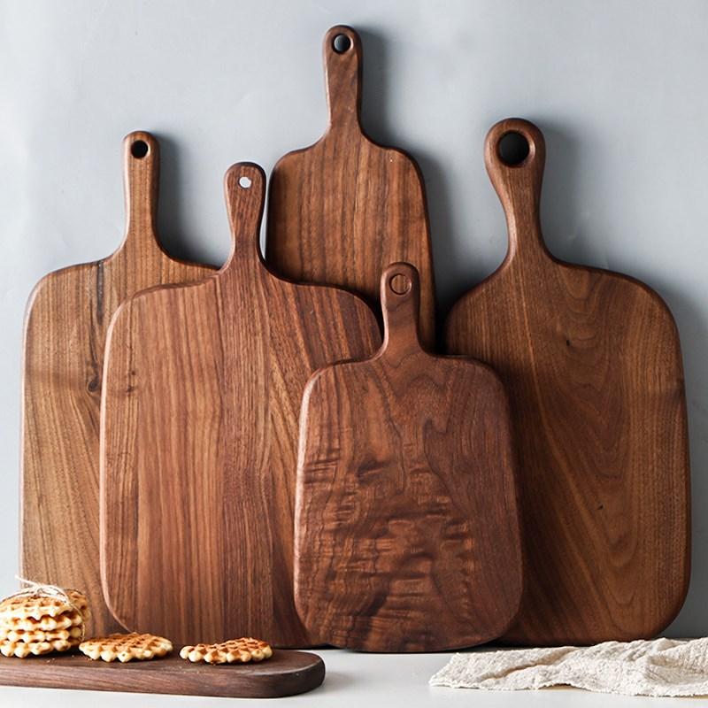 1 peça Tábua de Corte de Madeira Maciça, Tábua de Corte de Madeira para Cozinha, Madeira de Faia Nogueira Preta Tábuas de Charcutaria para Pizza Pão Frutas Legumes