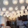 15Pcs/set White Paper Lanterns Chinese Style Hanging Ornaments Round Lantern Lamp Wedding Anniversary Birthday Party Decoration